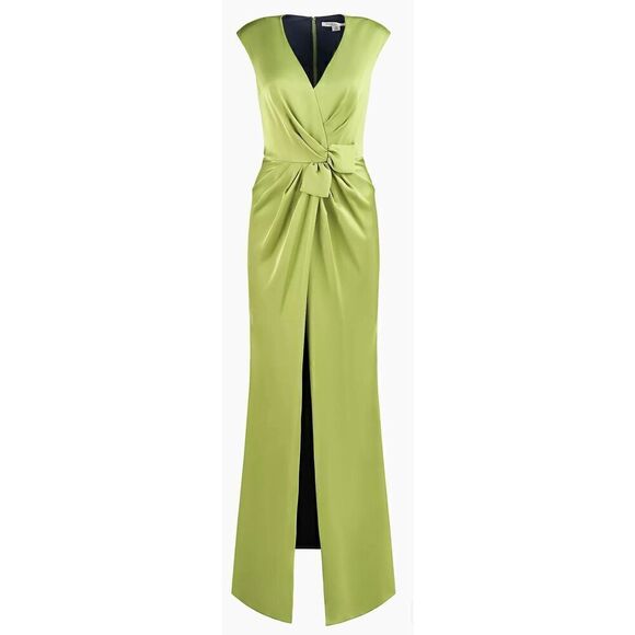 Kay Unger Lilly Hammered Charmeuse/Navy Jumpsuit NWOT Size 6 - Picture 6 of 9